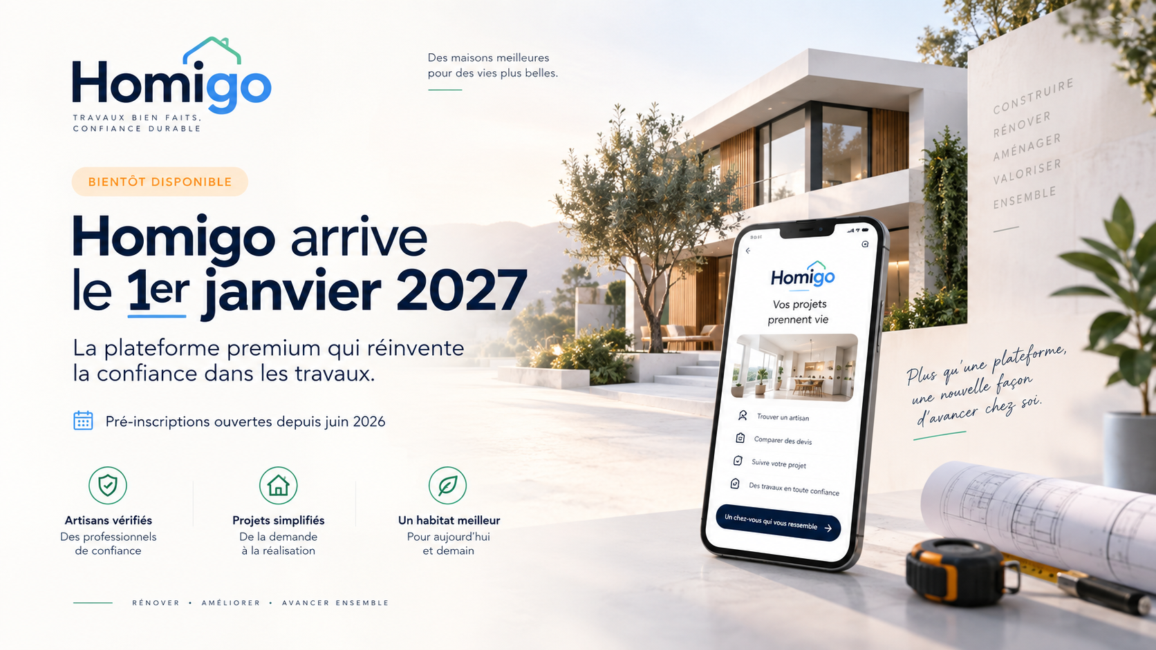 Homigo arrive le 1er janvier 2027 — pré-inscriptions ouvertes depuis juin 2026